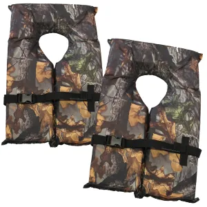 2 Pack Coast Guard approved life jackets.  High visibility color Type II keyhole life vest in classic May West style. Compliance flotation device