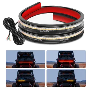 30 Inch 204 Leds Red Amber Running Stop Turn Signals Brake Light Compatible with Polaris RZR Kawasaki Pioneer Can Am Golf Cart Off-Road Truck Trailer