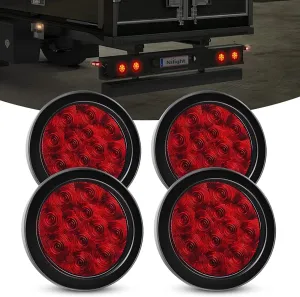 4 Inch Red Round 12Leds Tail Light (2 Pairs)