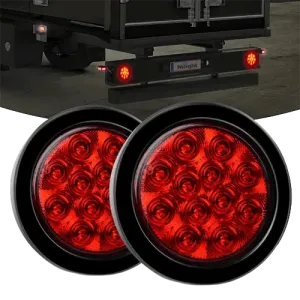 4 Inch Red Round 12Leds Tail Light (Pair)