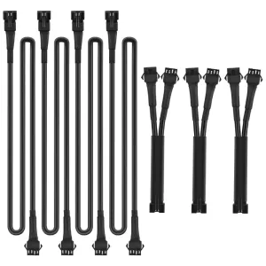 4Pcs 2FT Extension Cords | 3Pcs 2 Way Y Splitter 4PIN Extension Cord Kit