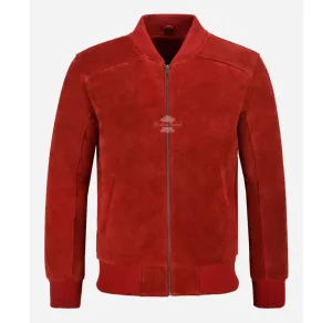 70's Classic Suede Leather Bomber Jacket Retro Flight Jacket