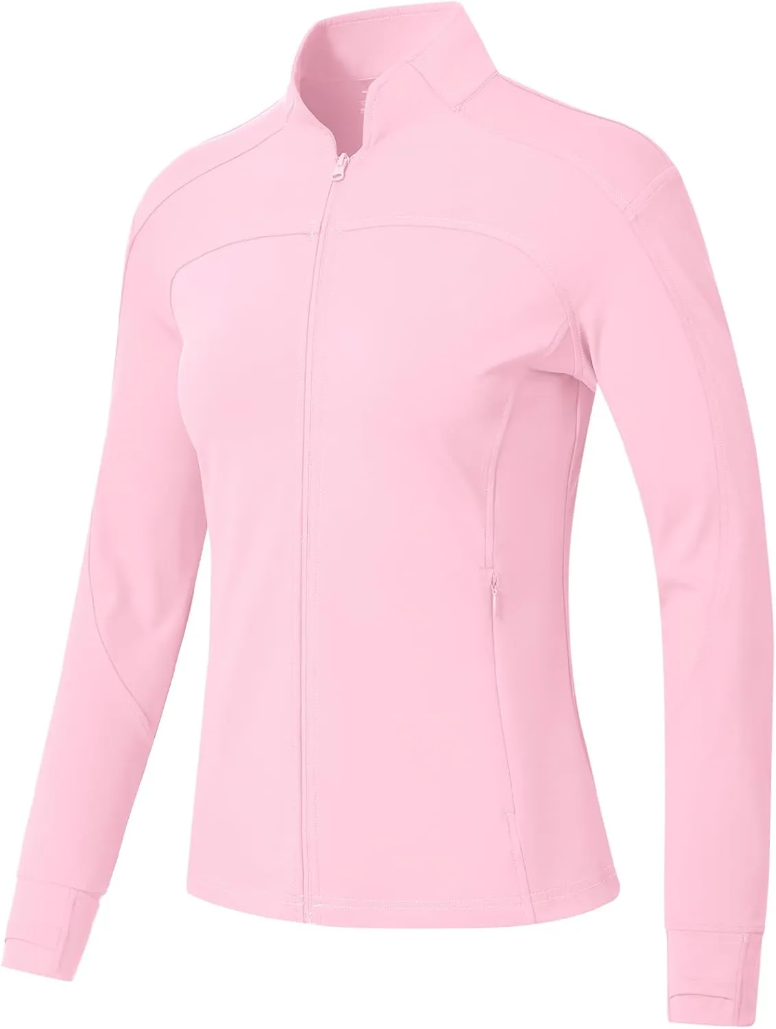 BGOWATU Women's Workout Jacket Lightweight Zip up Running Athletic Jackets with Thumb Holes