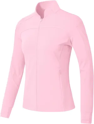 BGOWATU Women's Workout Jacket Lightweight Zip up Running Athletic Jackets with Thumb Holes
