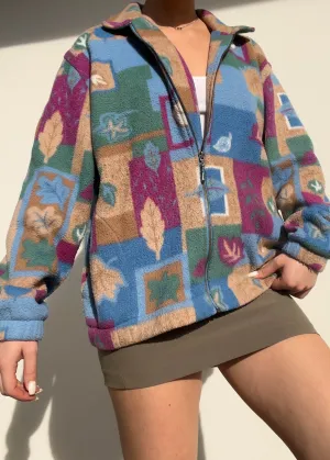 Colorful 80's Zip-Up Fleece (S-M)