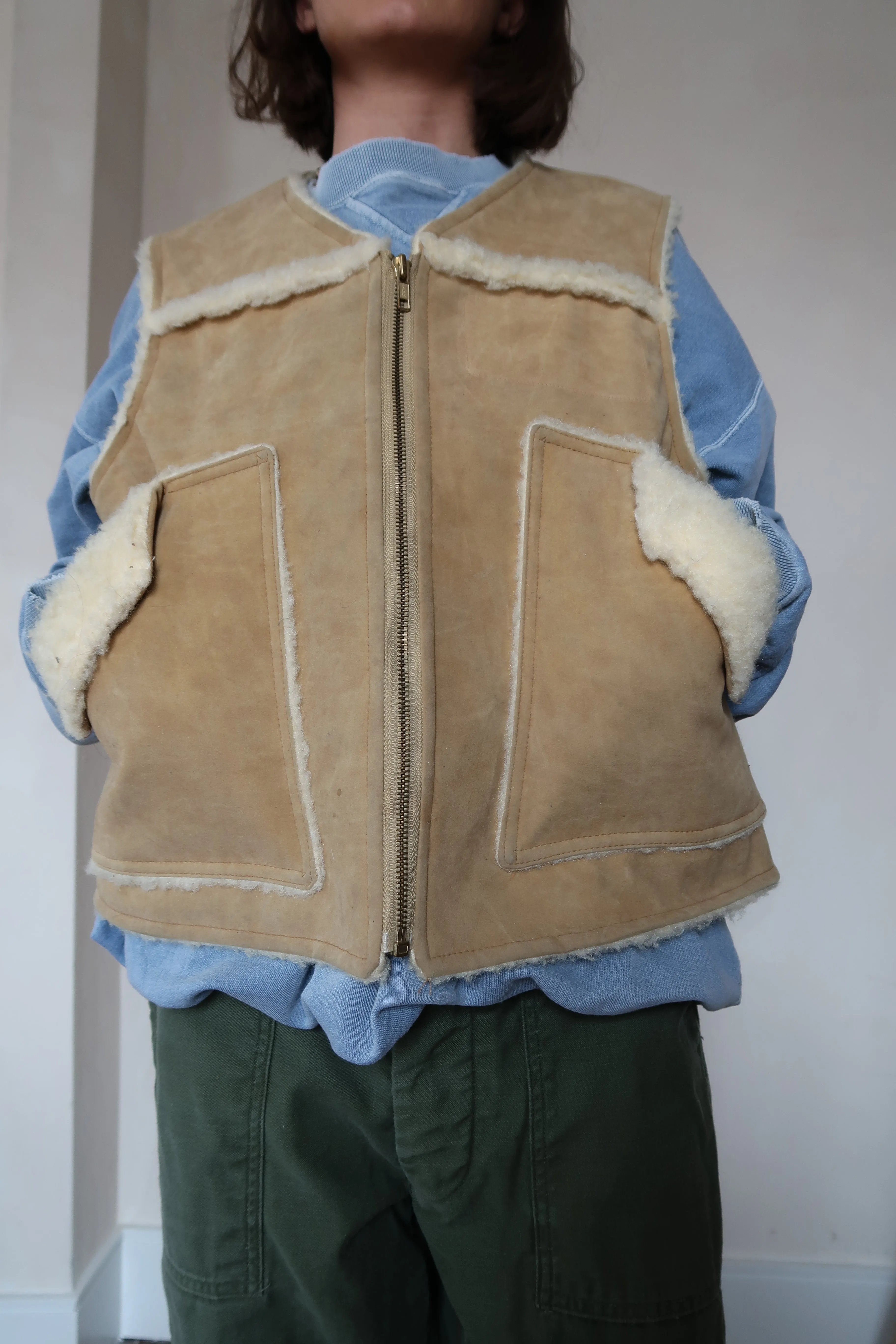 Faux Suede   Shearling Vest