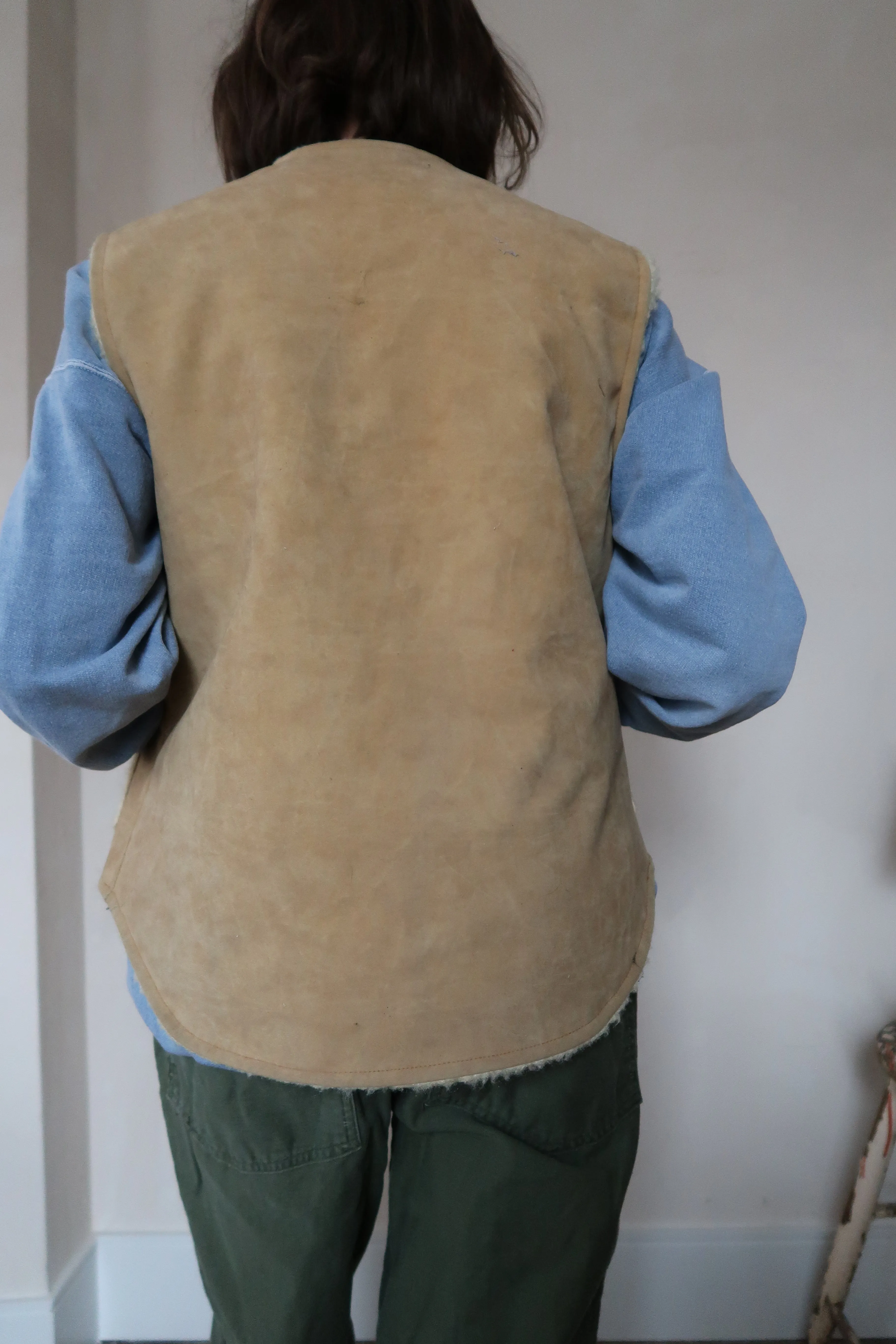 Faux Suede   Shearling Vest
