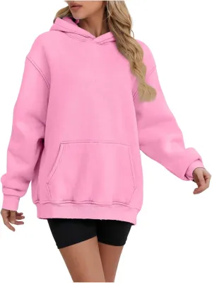 Hoodies for Women Oversized Pink Hoodie 2024 Long Sleeve Fashion Cute Sweatshirts Plus Size Fall Tops Pullover