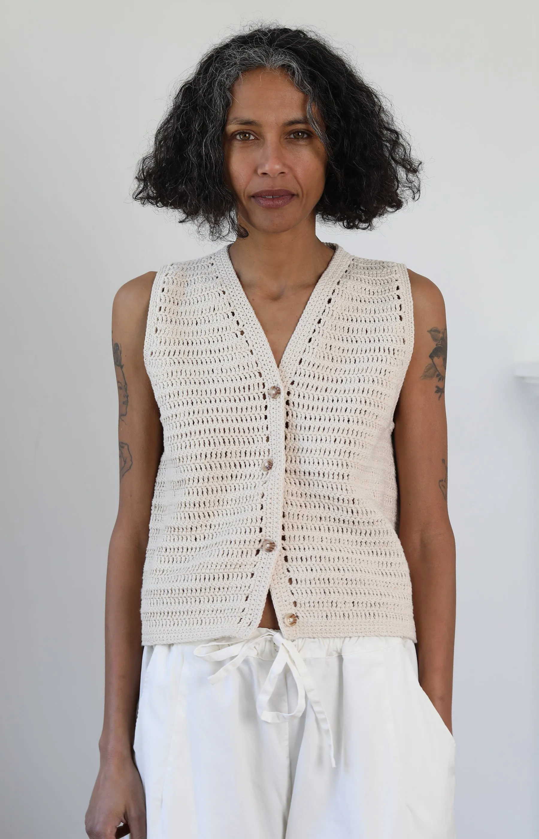 Jasmin Off White Vest