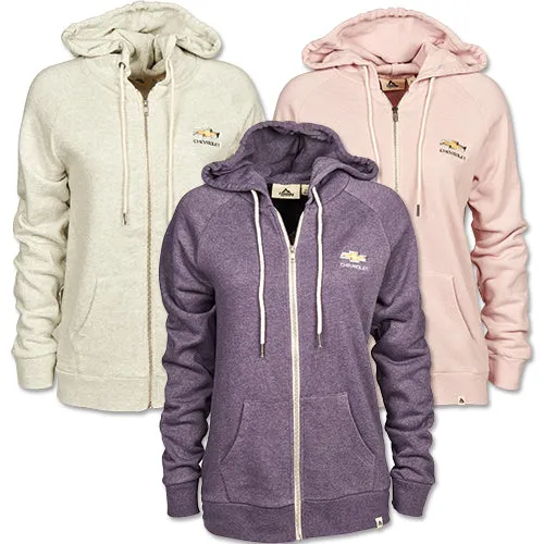 Ladies Chevrolet Gold Bowtie Fleece Zip Up Hoodie