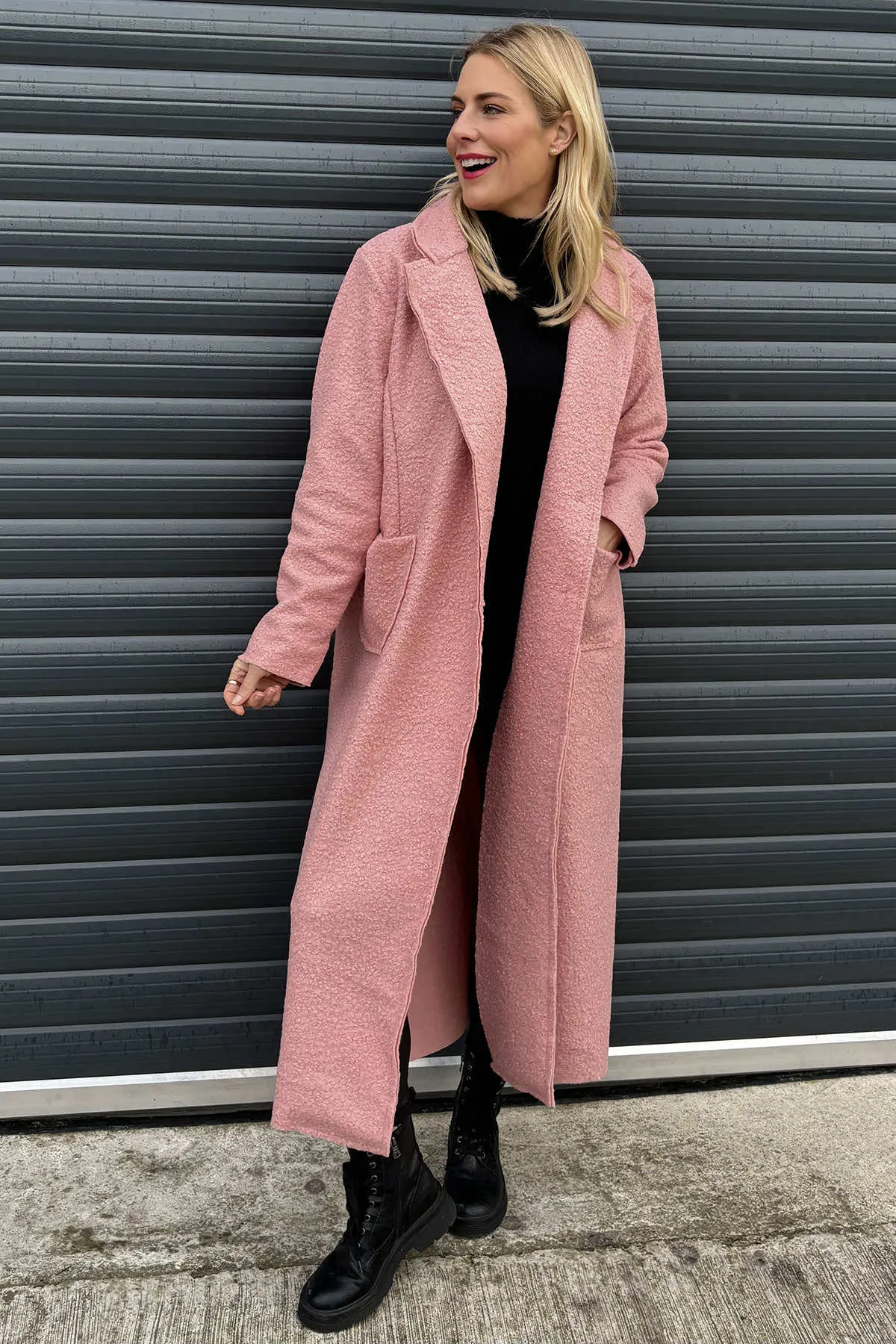 Lexie Boucle Coat Pink