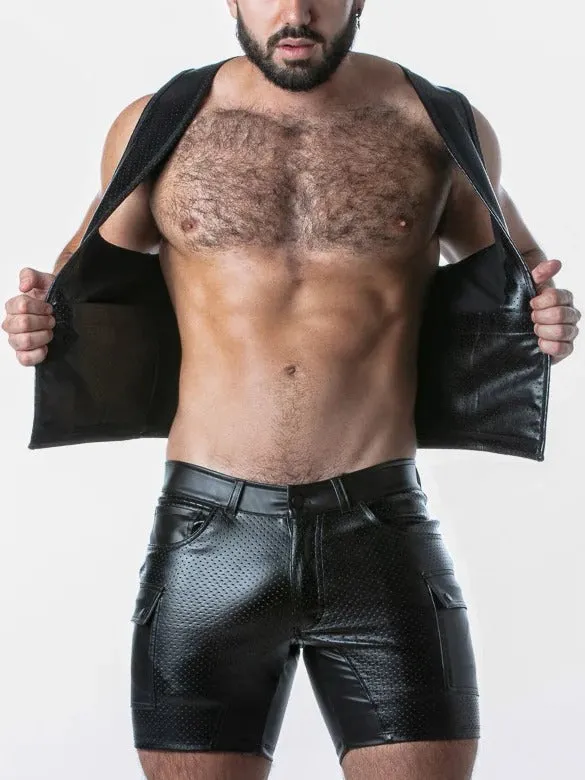 LOCKER GEAR RUB IT PUNCH HOLE LEATHERETTE VEST