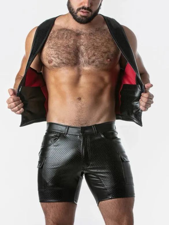 LOCKER GEAR RUB IT PUNCH HOLE LEATHERETTE VEST