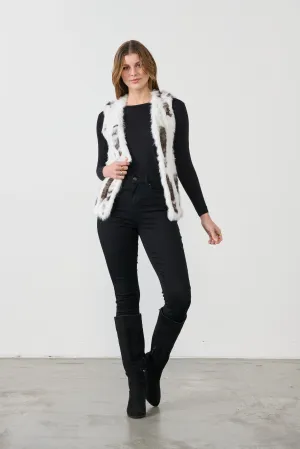 RABBIT FUR/WOOL BLEND VEST - MULTI