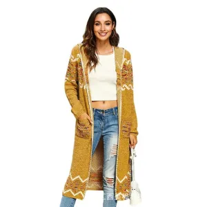 Vintage Colorful Knitting Floral Women Cardigans