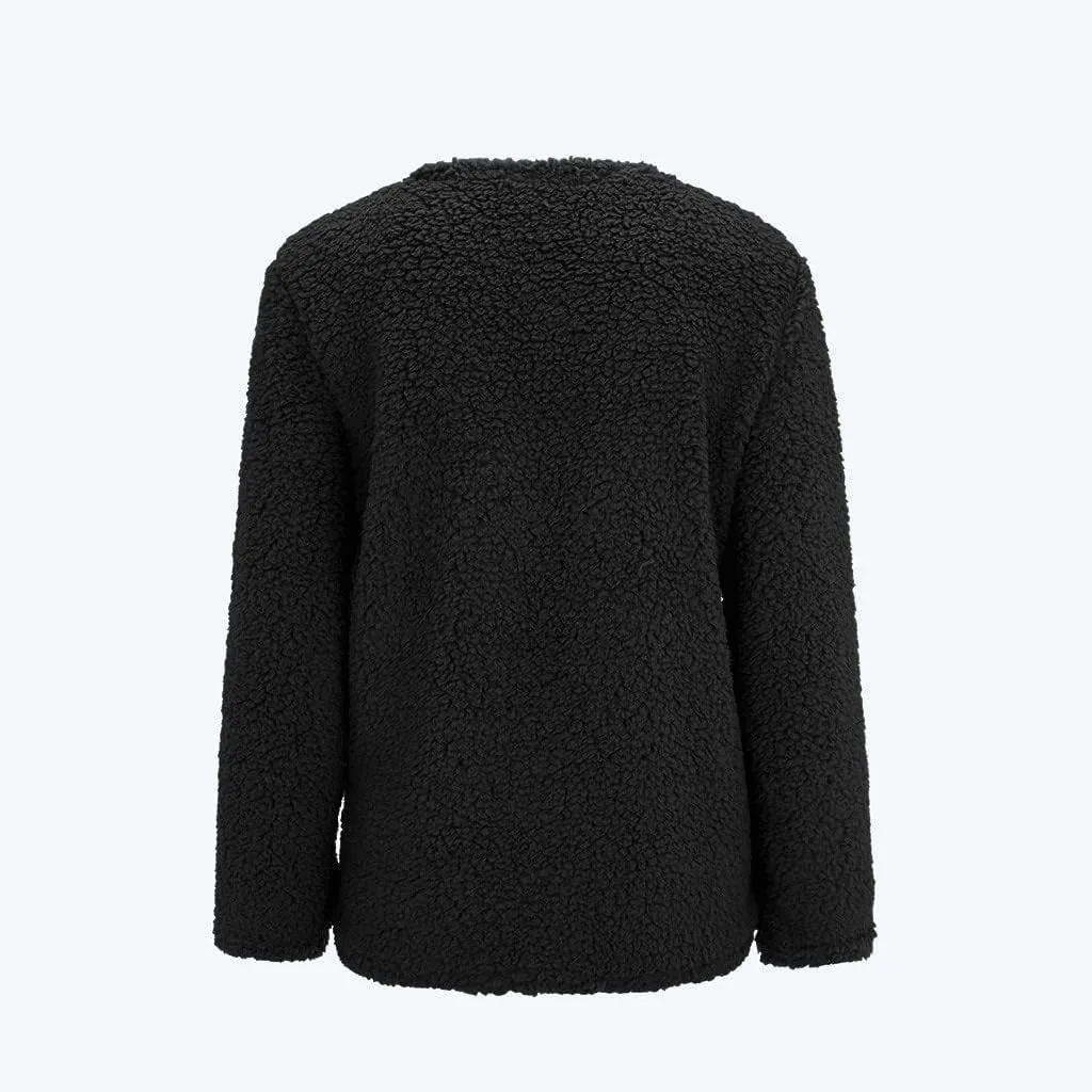 Winter Coats for Women 2023 Fuzzy Fleece Sherpa Jacket Warm Outerwear Button Down Long Sleeve Cardigan Plush Sweater