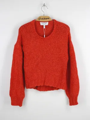 Women's OverSized Crew Neck Sweaters,Orange