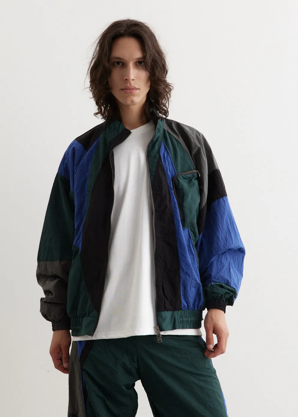 Wrinkled Panel Track Jacket