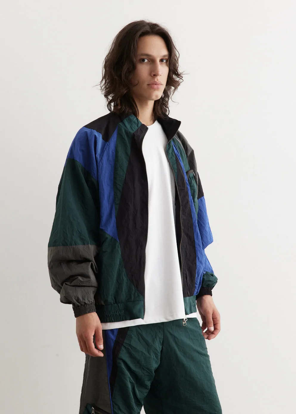 Wrinkled Panel Track Jacket