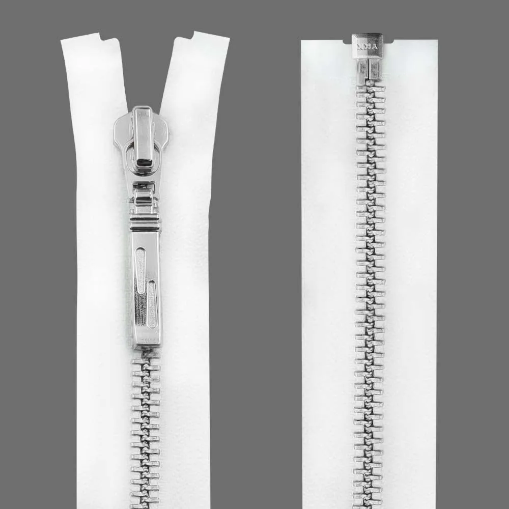 YKK- Exclusive #5 Silver with Black/White Designer YKK Metal Zipper